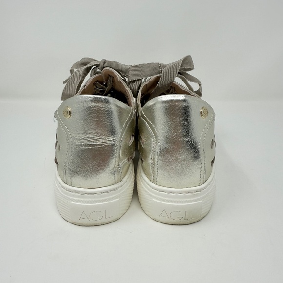 New AGL Mandi Cut Out Sneaker In Platinum Sz 39 - Picture 5 of 14